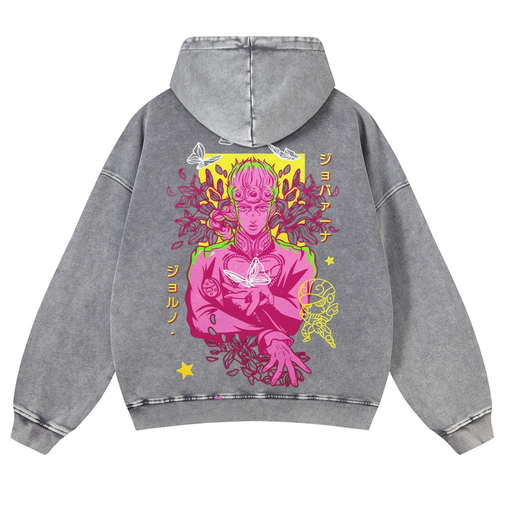 Jojo's Bizarre Adventure Casual Washed Hoodies 2506023895