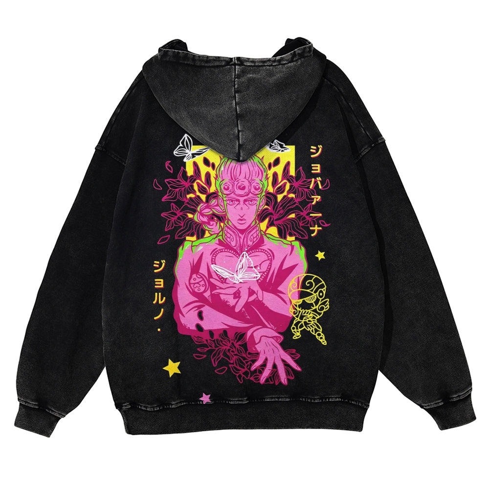 Jojo's Bizarre Adventure Casual Washed Hoodies 2506023895