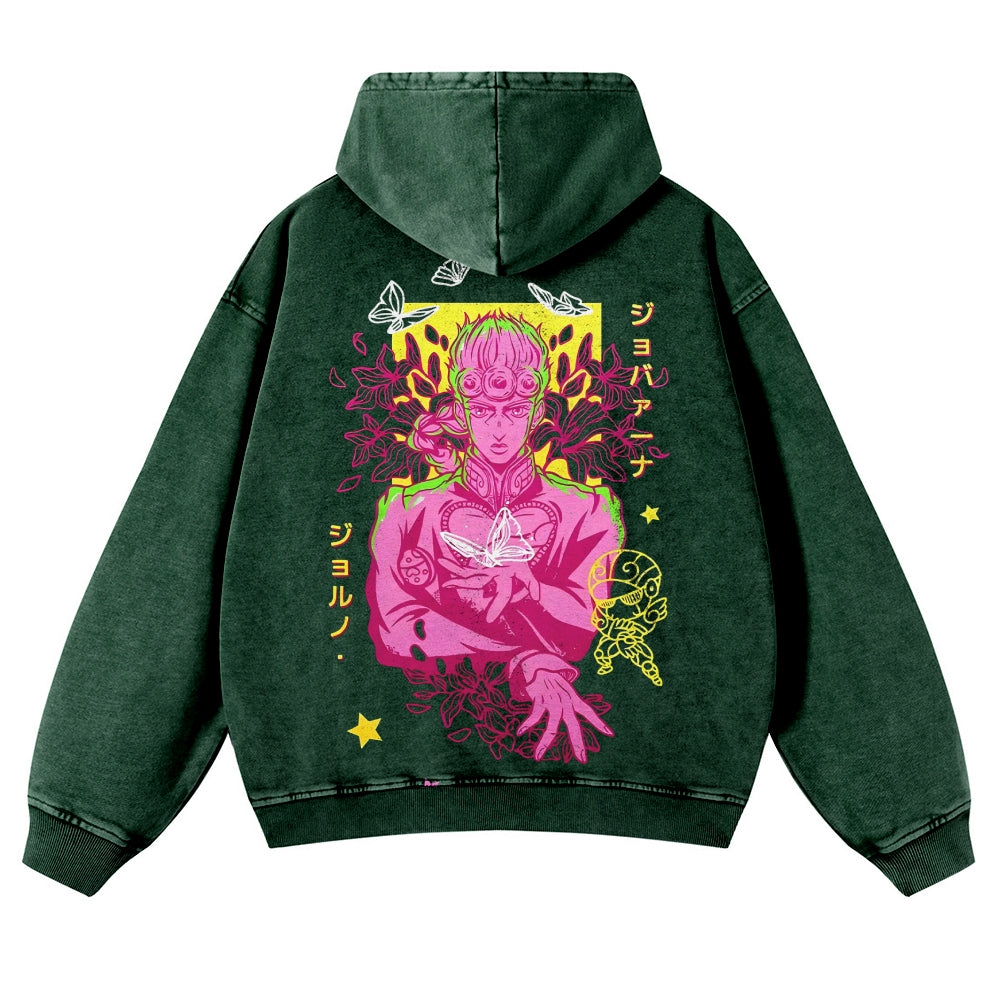Jojo's Bizarre Adventure Casual Washed Hoodies 2506023895