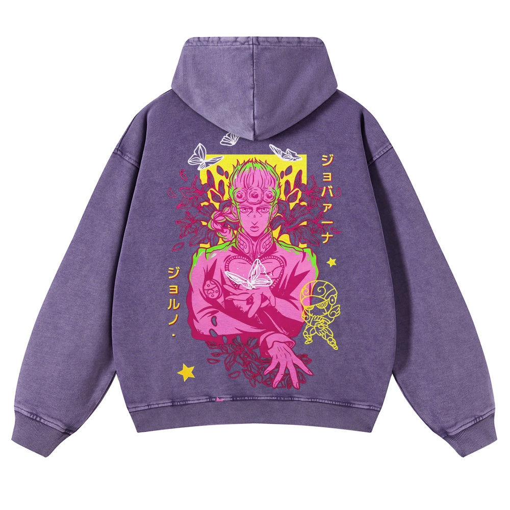 Jojo's Bizarre Adventure Casual Washed Hoodies 2506023895