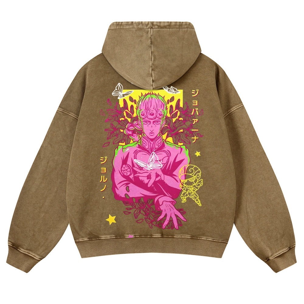 Jojo's Bizarre Adventure Casual Washed Hoodies 2506023895