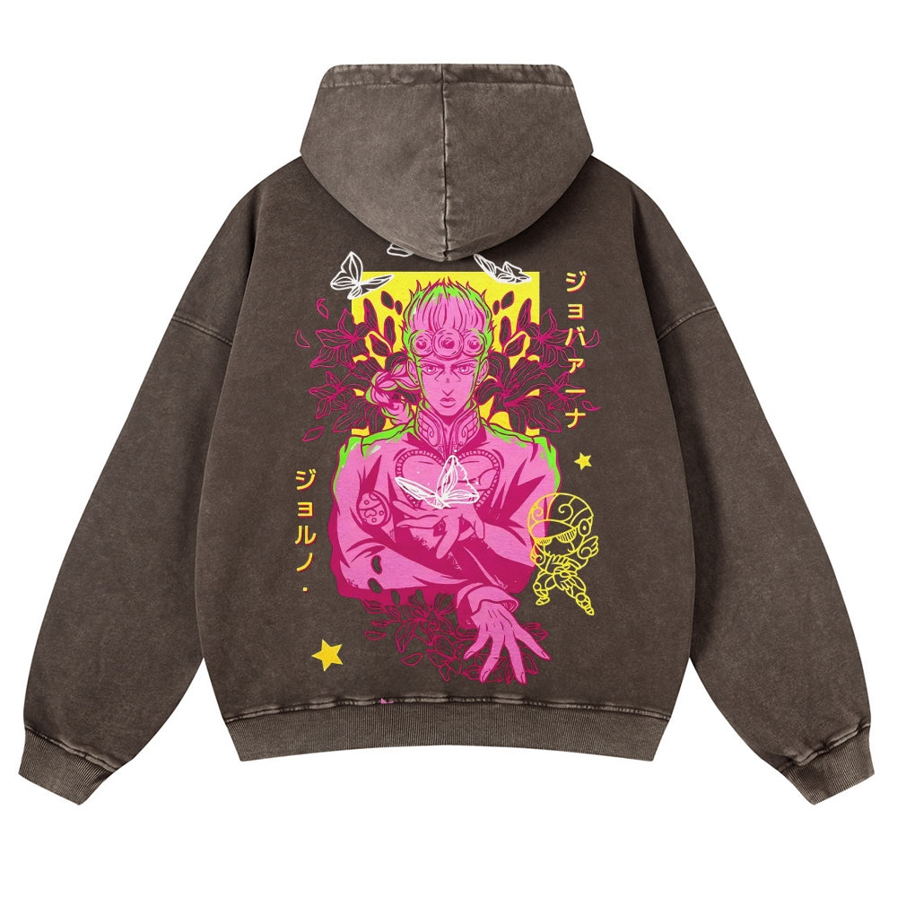Jojo's Bizarre Adventure Casual Washed Hoodies 2506023895
