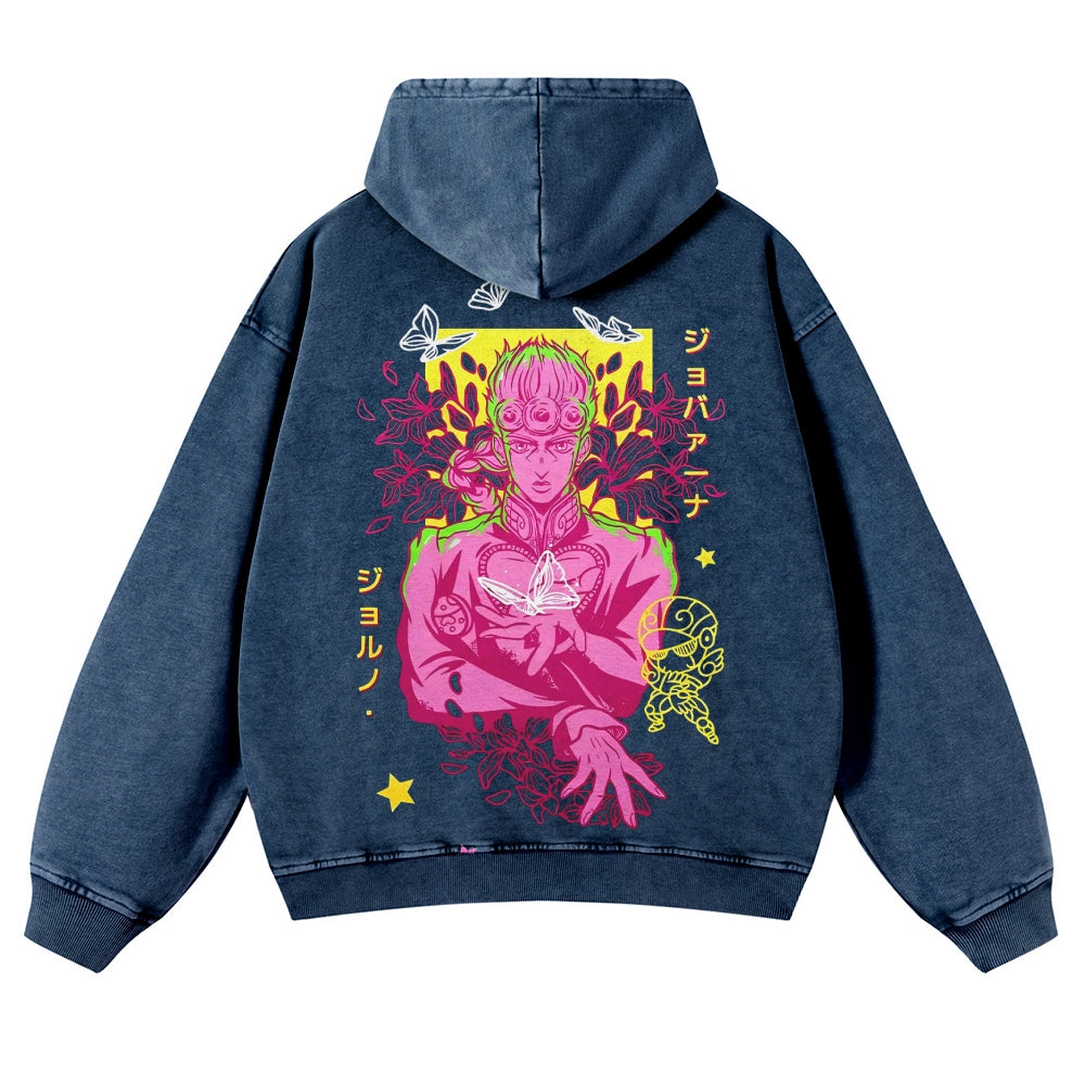 Jojo's Bizarre Adventure Casual Washed Hoodies 2506023895