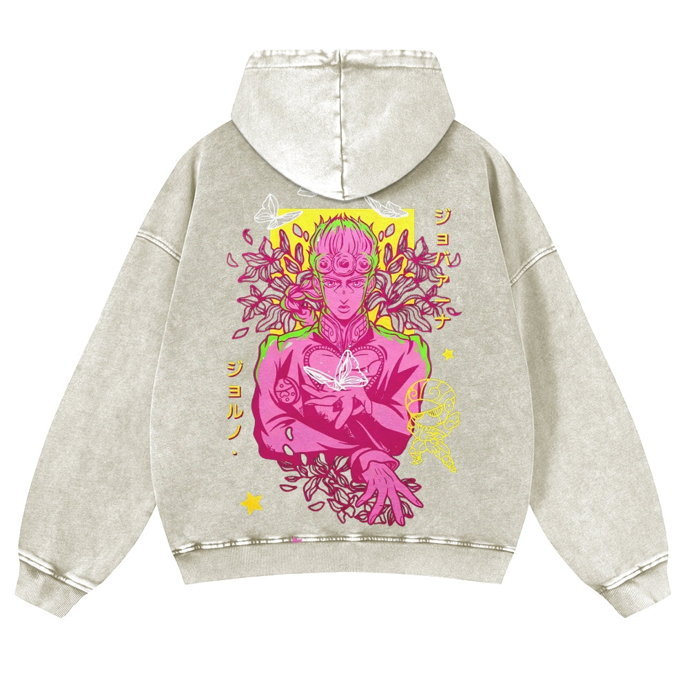 Jojo's Bizarre Adventure Casual Washed Hoodies 2506023895