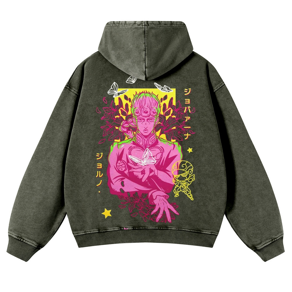 Jojo's Bizarre Adventure Casual Washed Hoodies 2506023895