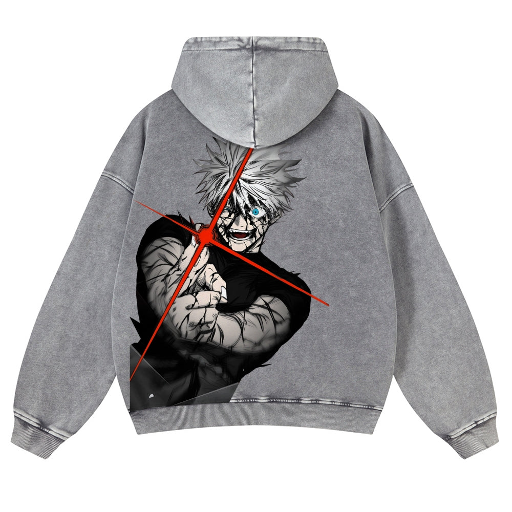 Jujutsu Kaisen Gojo Satoru Casual Washed Hoodies 2506023918