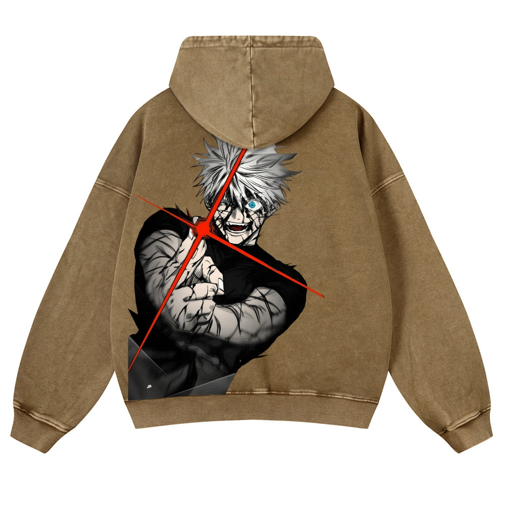 Jujutsu Kaisen Gojo Satoru Casual Washed Hoodies 2506023918