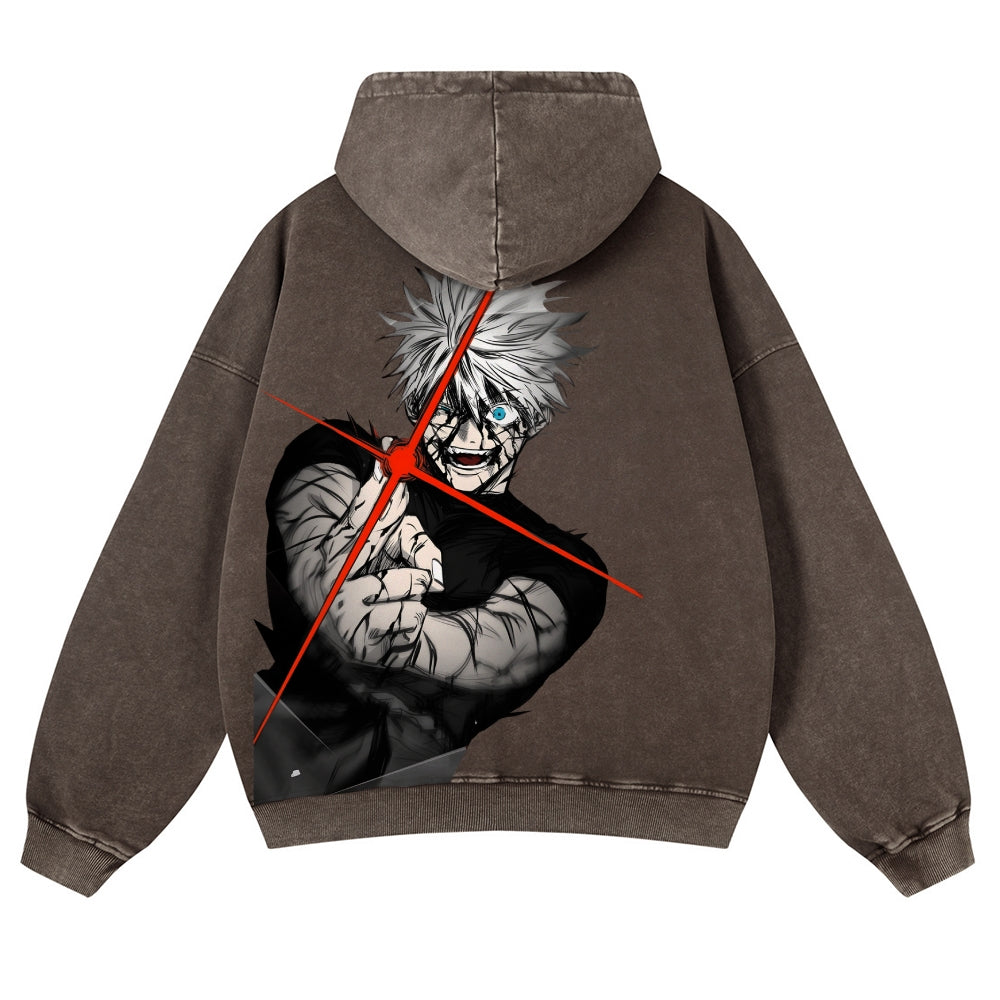 Jujutsu Kaisen Gojo Satoru Casual Washed Hoodies 2506023918
