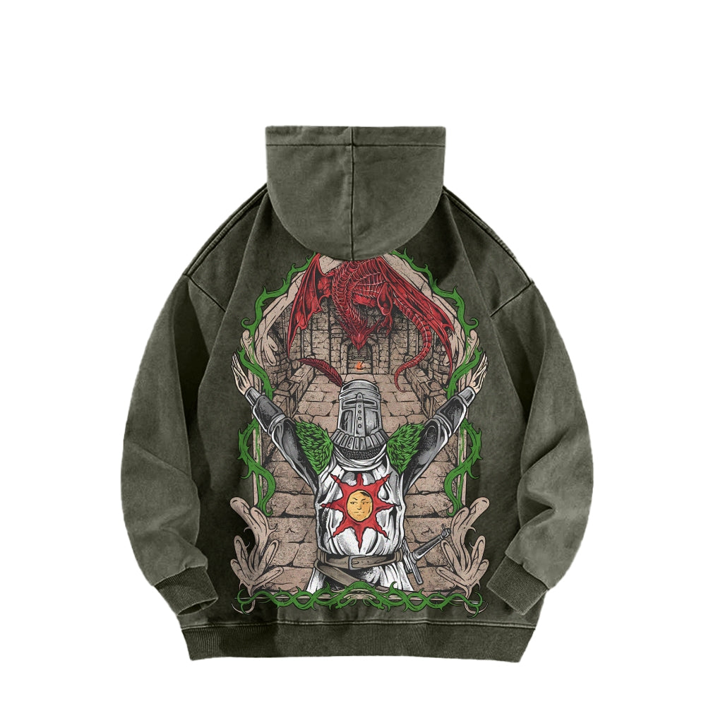 Dark Souls Casual Washed Hoodie 2507012080