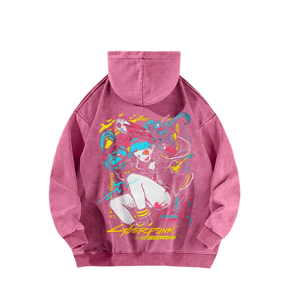 Cyberpunk: Edgerunners Casual Washed Hoodie 2507022448