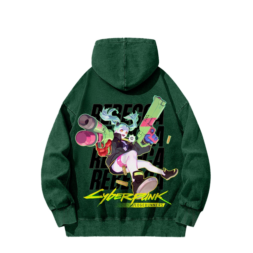 Cyberpunk: Edgerunners Casual Washed Hoodie 2507022462