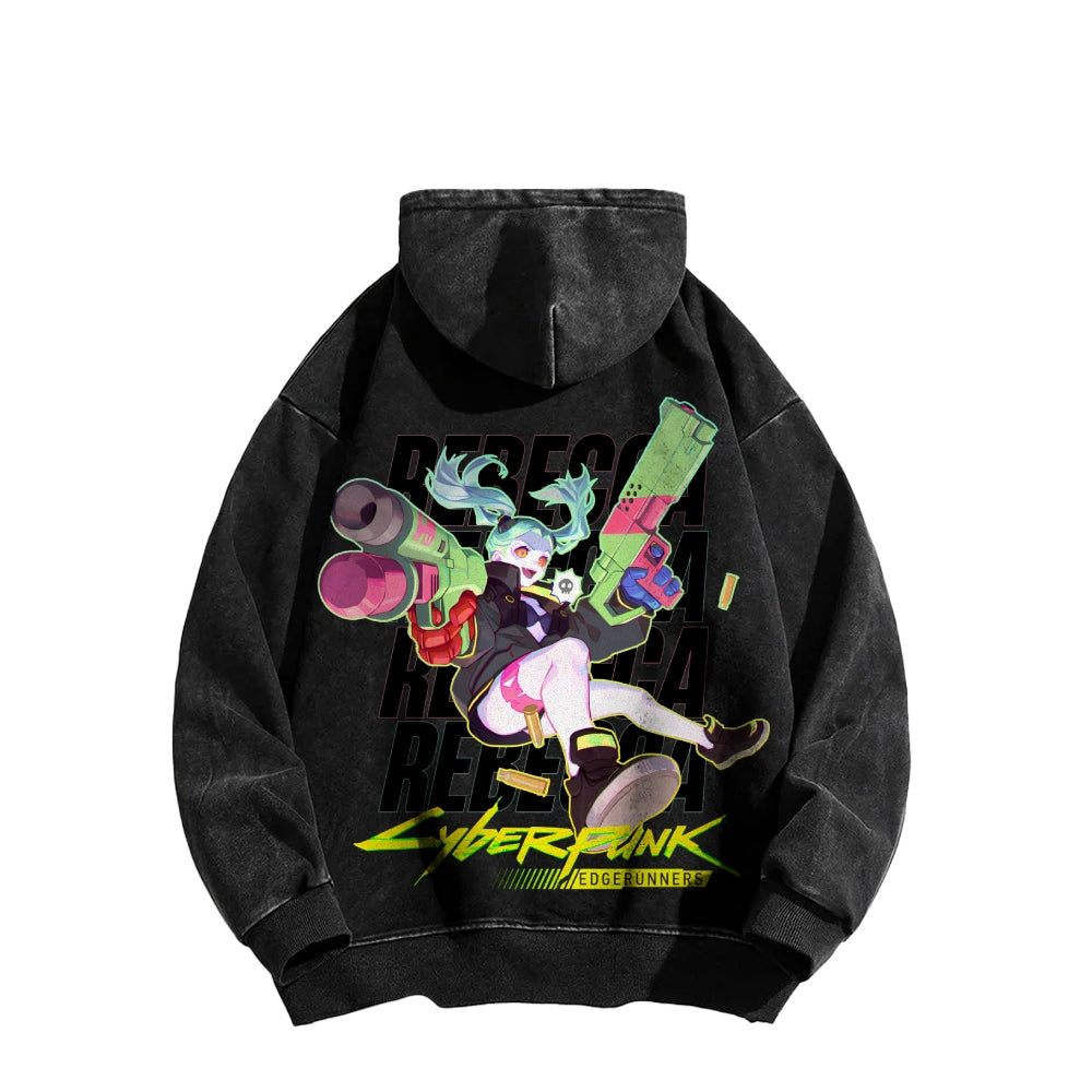 Cyberpunk: Edgerunners Casual Washed Hoodie 2507022462