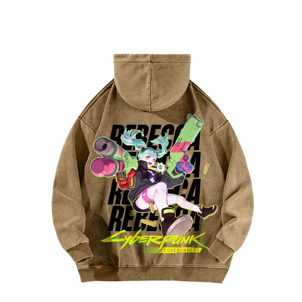 Cyberpunk: Edgerunners Casual Washed Hoodie 2507022462