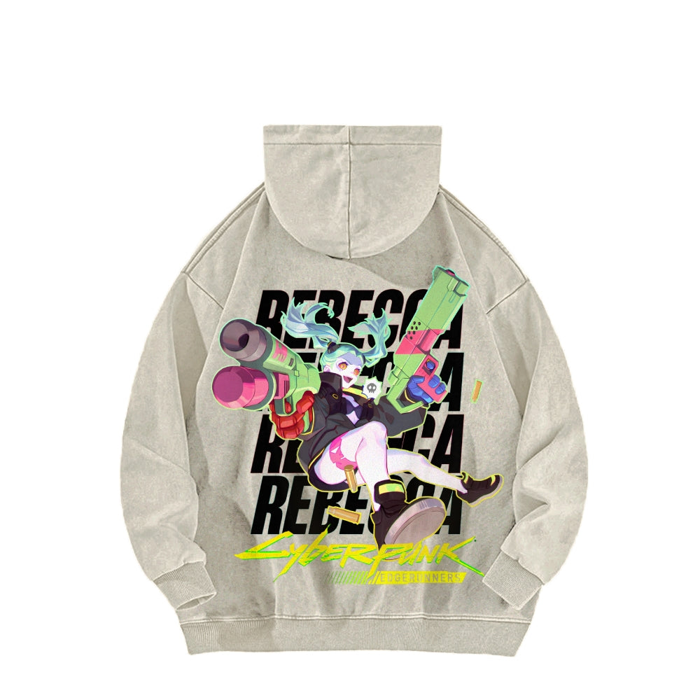 Cyberpunk: Edgerunners Casual Washed Hoodie 2507022462