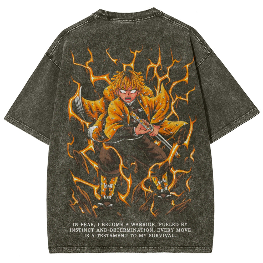 Demon Slayer Unisex Fit Washed T-Shirt 2507028455