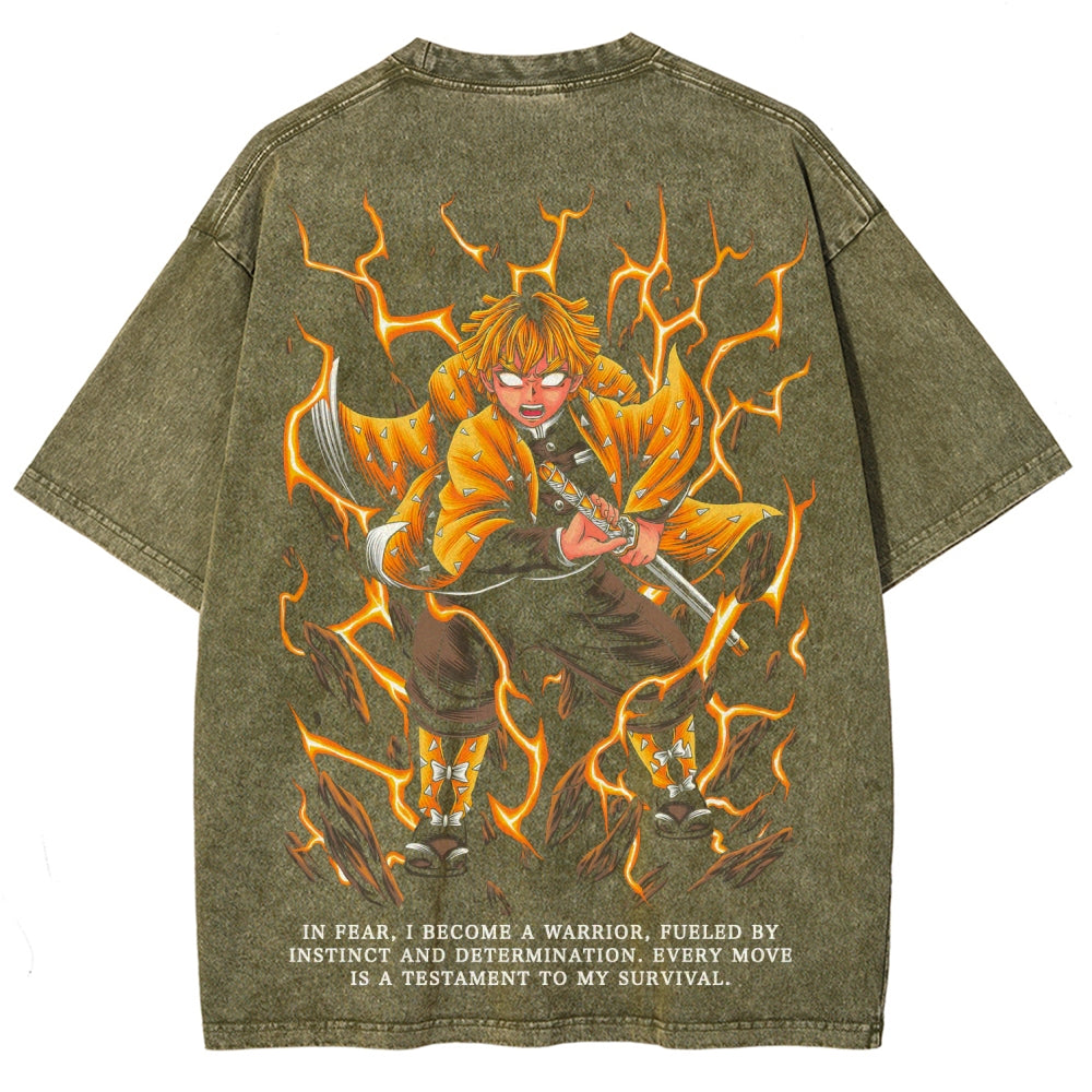Demon Slayer Unisex Fit Washed T-Shirt 2507028455