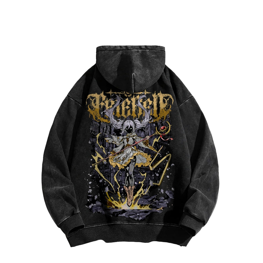 Frieren Casual Washed Hoodie 2508007195