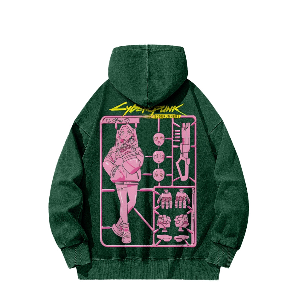 Cyberpunk Casual Washed Hoodie 2508010866