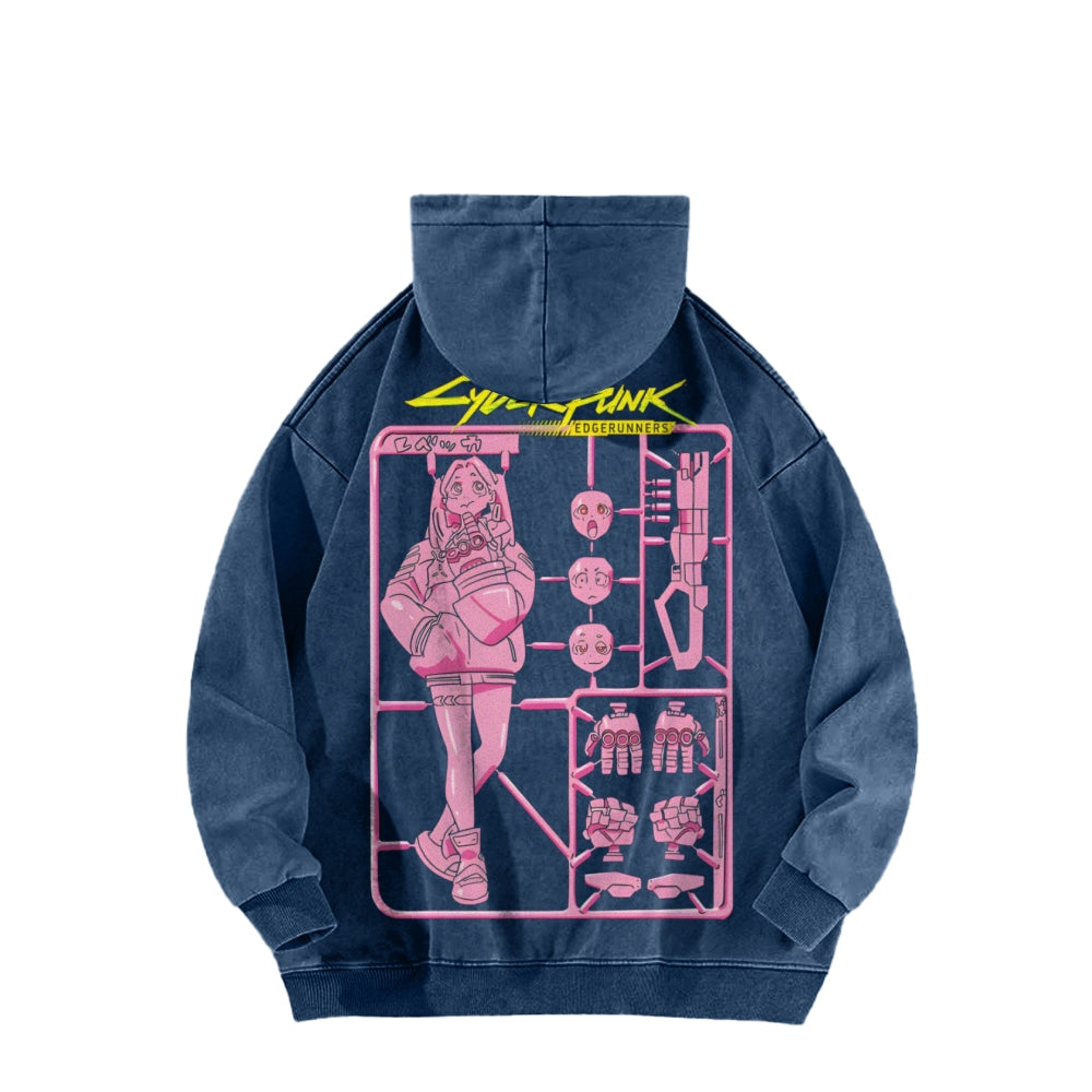 Cyberpunk Casual Washed Hoodie 2508010866