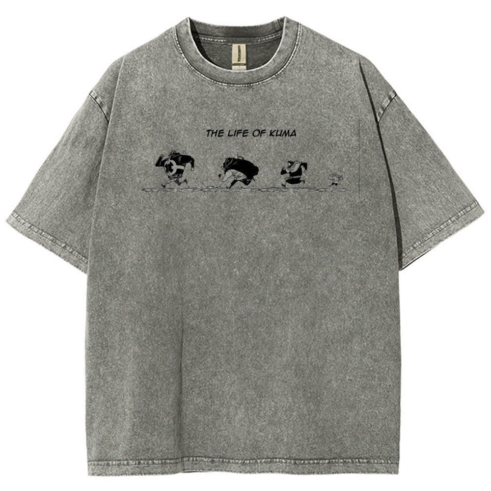One Piece Bartholomew Kuma Unisex Fit Washed T-Shirt 2508016834