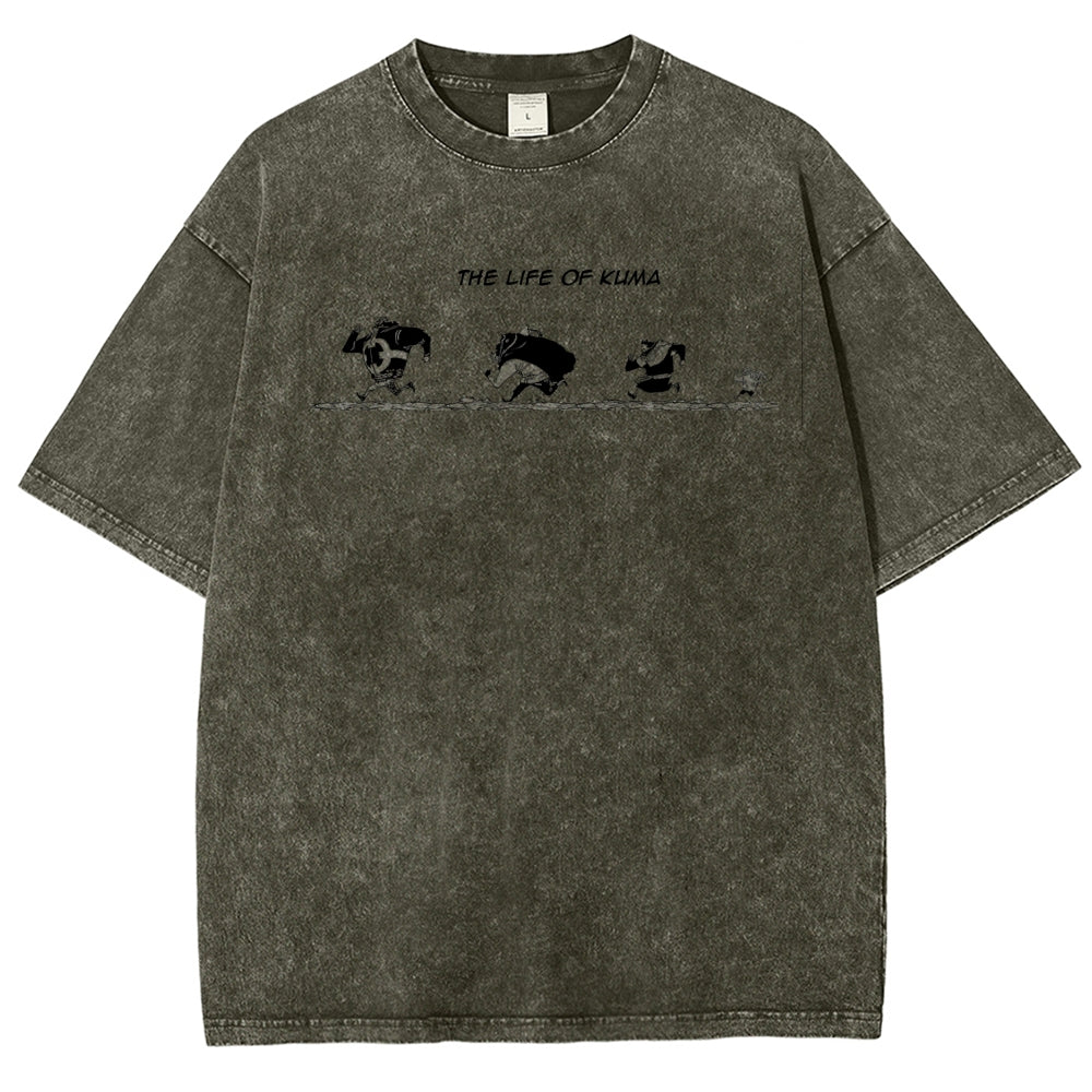 One Piece Bartholomew Kuma Unisex Fit Washed T-Shirt 2508016834