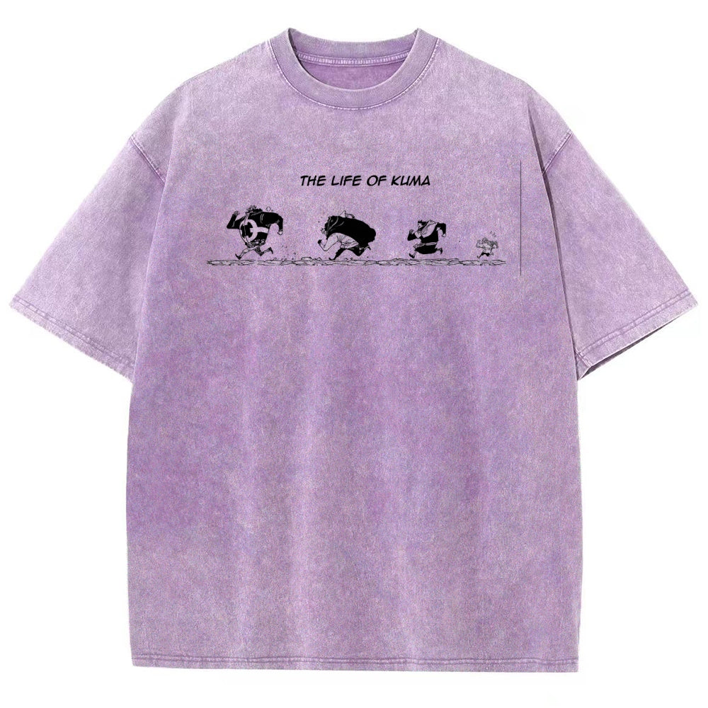 One Piece Bartholomew Kuma Unisex Fit Washed T-Shirt 2508016834