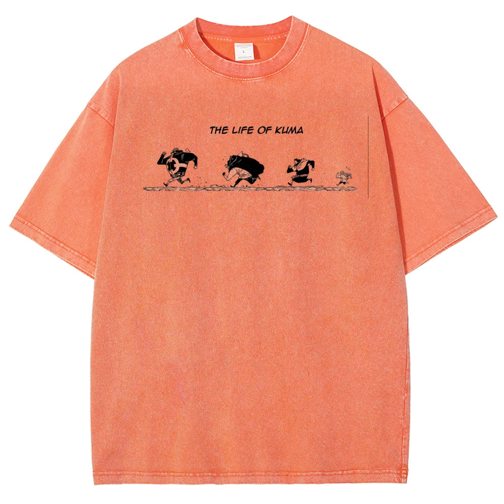 One Piece Bartholomew Kuma Unisex Fit Washed T-Shirt 2508016834