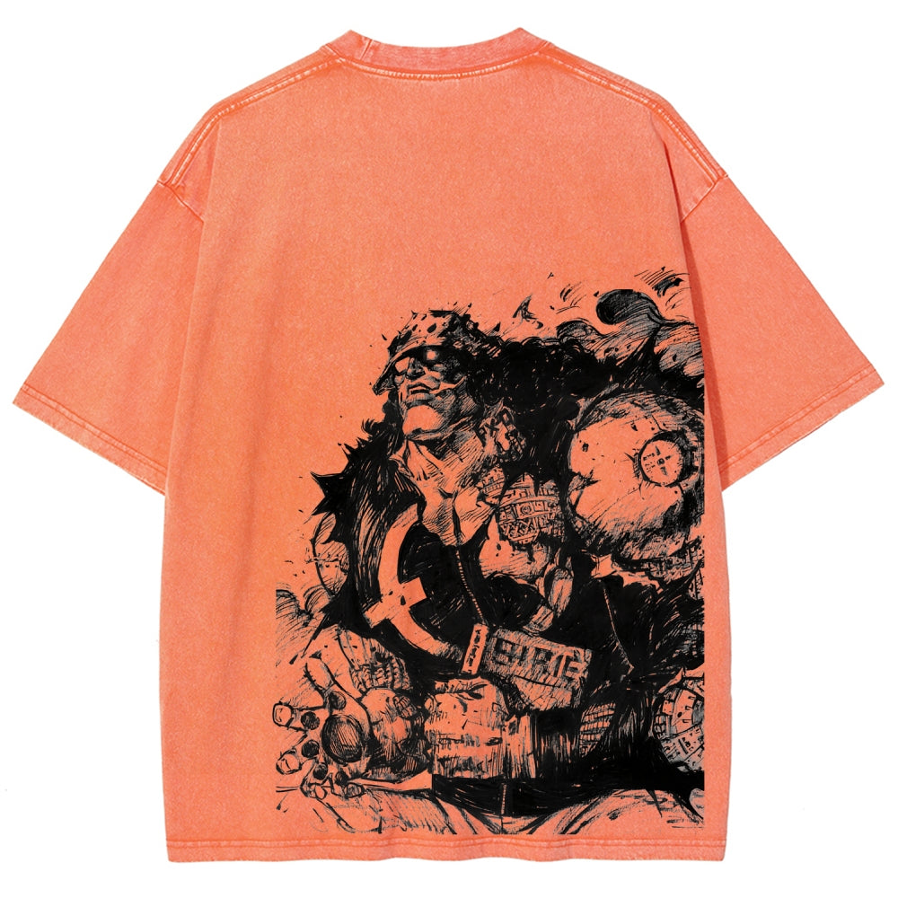 One Piece Bartholomew Kuma Unisex Fit Washed T-Shirt 2508016834