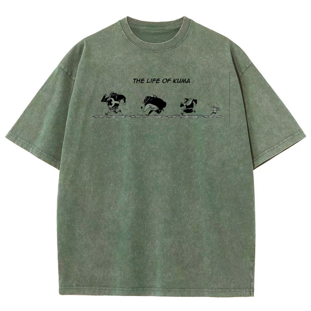 One Piece Bartholomew Kuma Unisex Fit Washed T-Shirt 2508016834