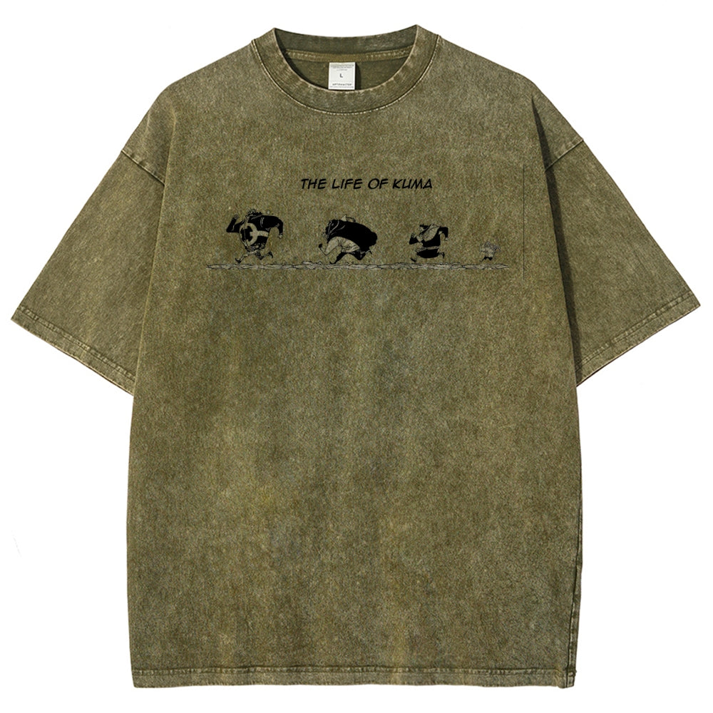 One Piece Bartholomew Kuma Unisex Fit Washed T-Shirt 2508016834