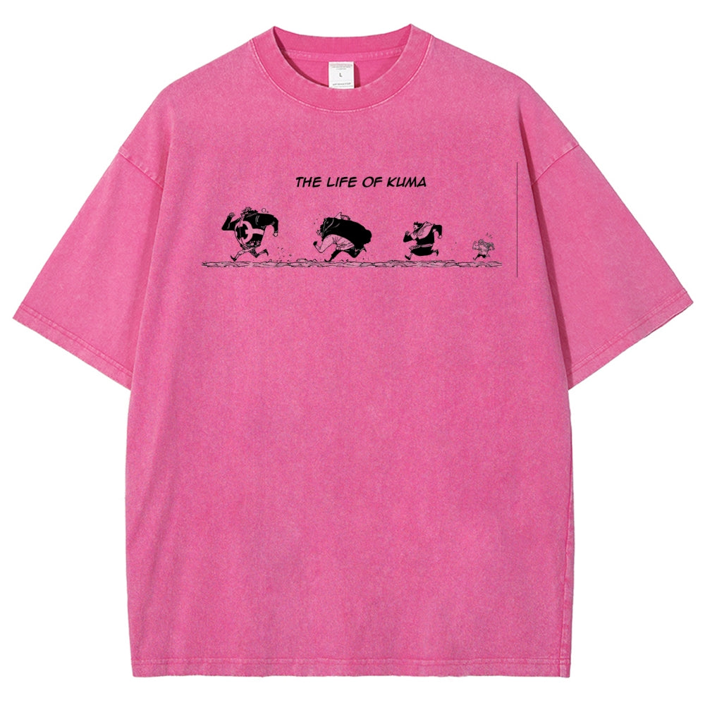 One Piece Bartholomew Kuma Unisex Fit Washed T-Shirt 2508016834