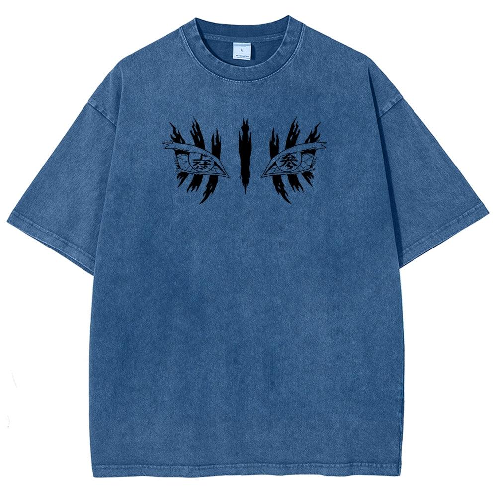 Demon Slayer Akaza Unisex Fit Washed T-Shirt 2508017343