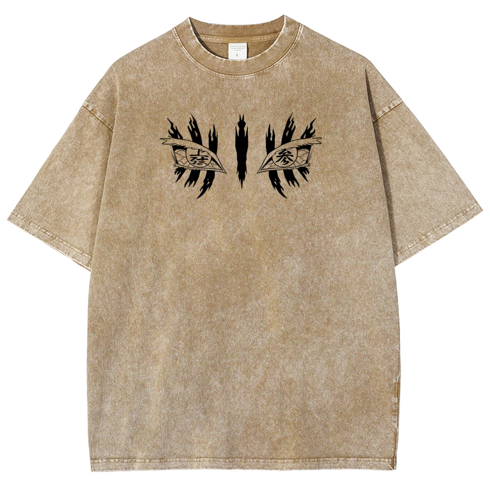 Demon Slayer Akaza Unisex Fit Washed T-Shirt 2508017343