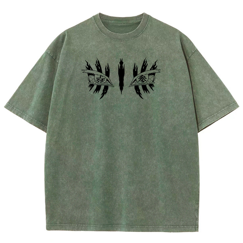 Demon Slayer Akaza Unisex Fit Washed T-Shirt 2508017343