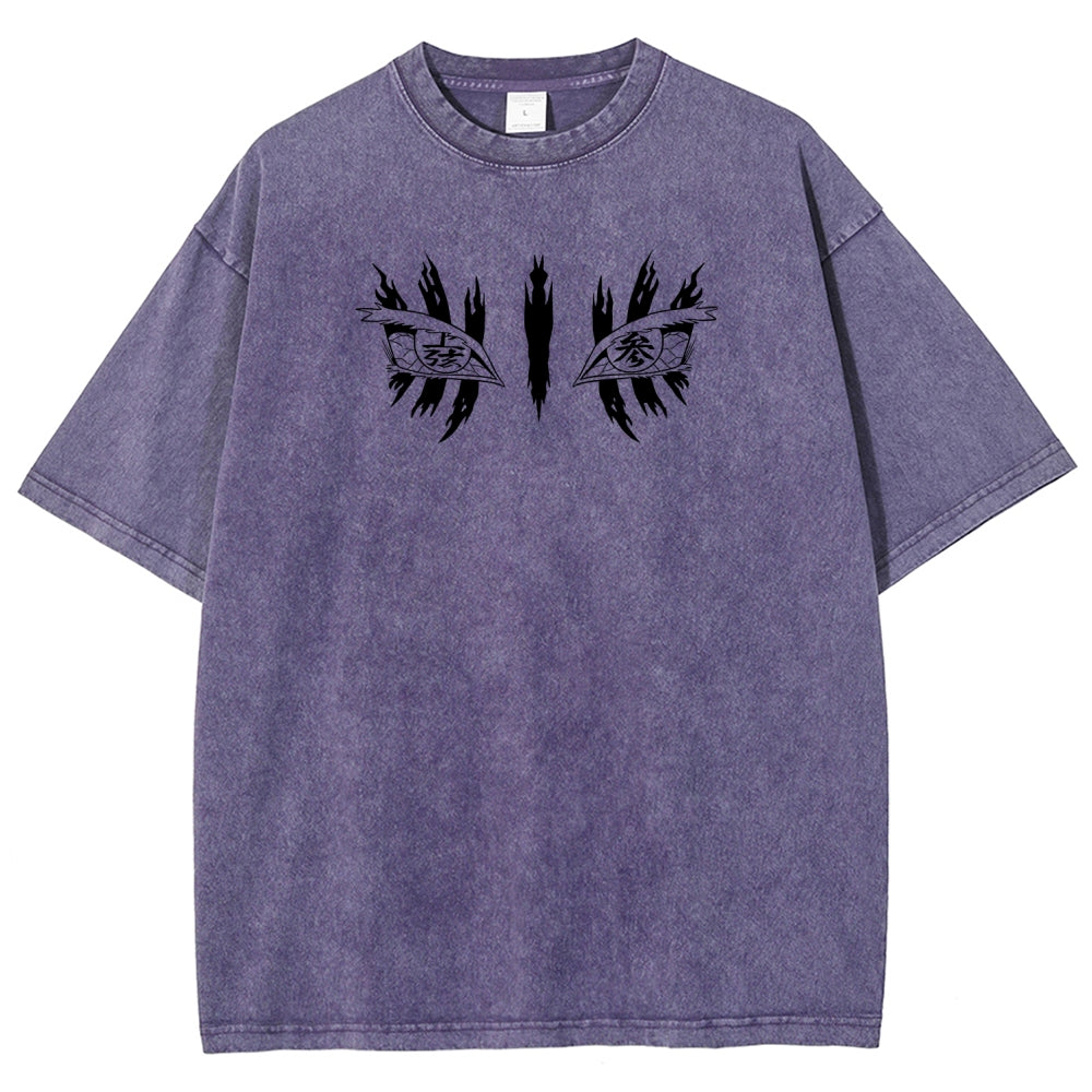 Demon Slayer Akaza Unisex Fit Washed T-Shirt 2508017343