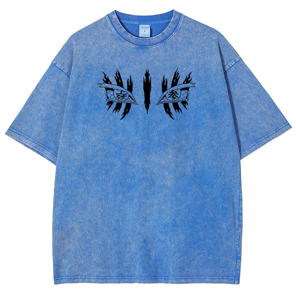 Demon Slayer Akaza Unisex Fit Washed T-Shirt 2508017343
