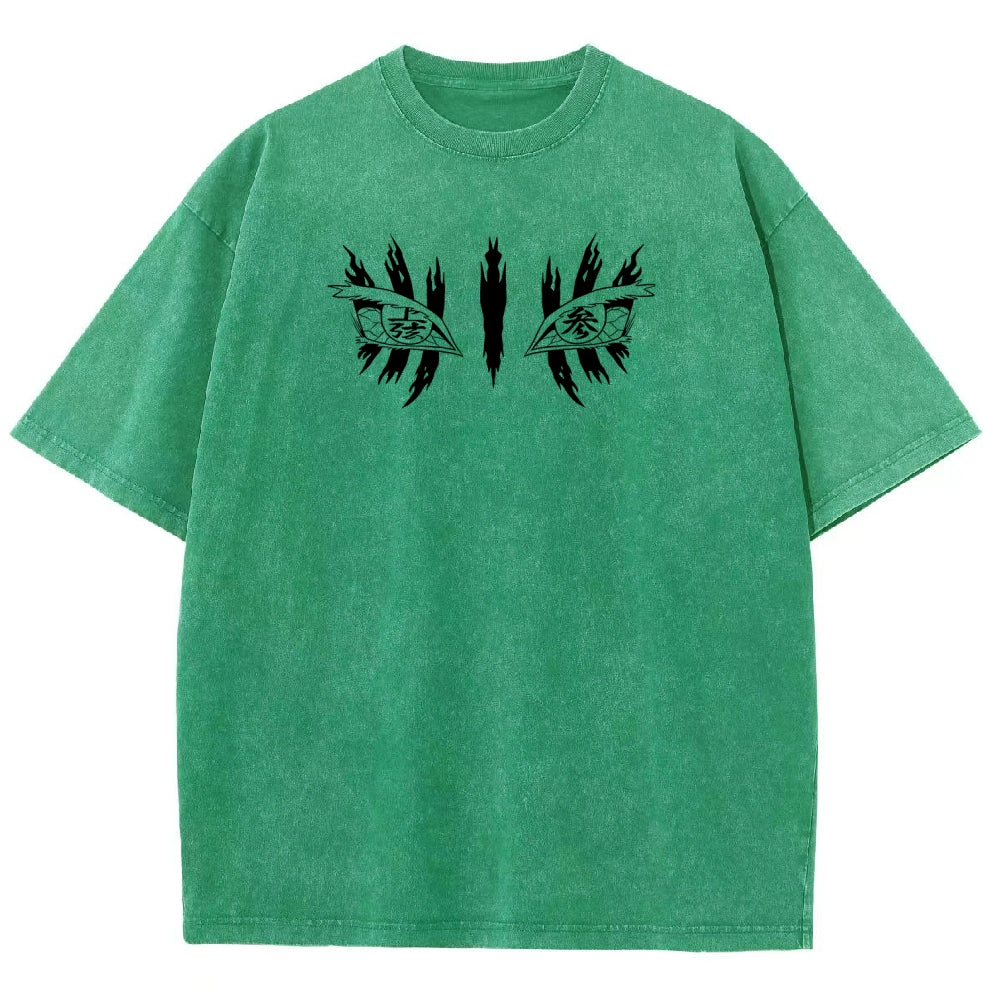 Demon Slayer Akaza Unisex Fit Washed T-Shirt 2508017343