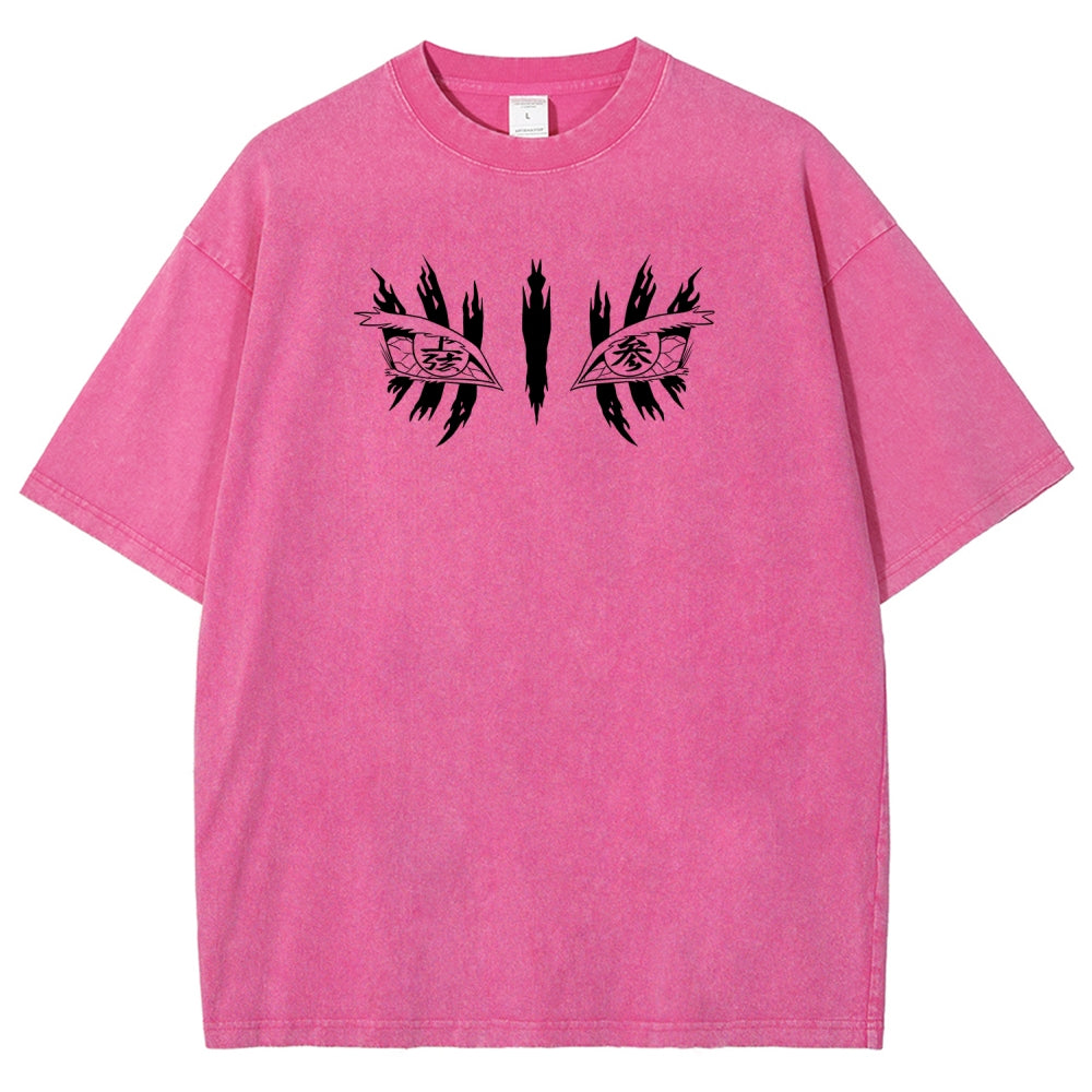 Demon Slayer Akaza Unisex Fit Washed T-Shirt 2508017343
