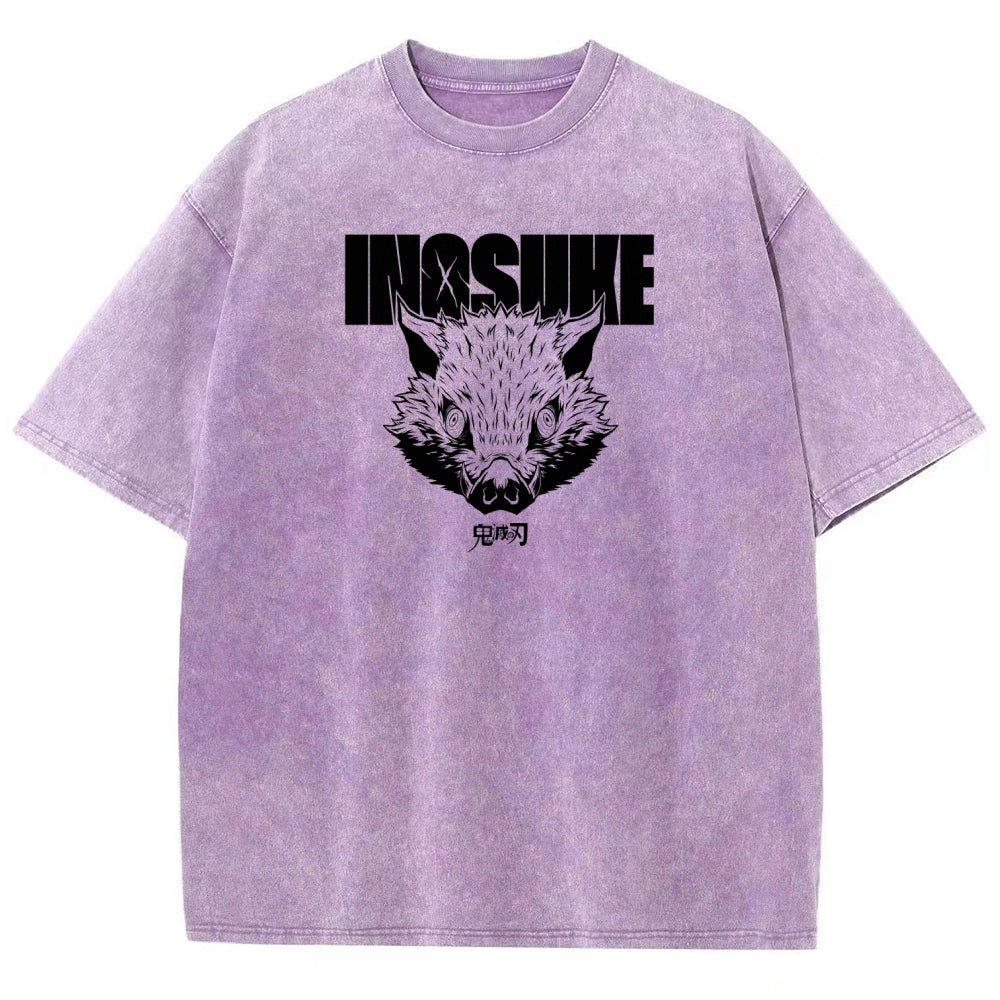 Demon Slayer Inosuke Unisex Fit Washed T-Shirt 2508024812