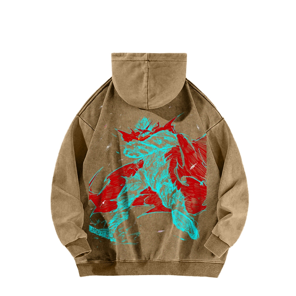 Gurren lagann Tengen Toppa Casual Washed Hoodie 2508025916