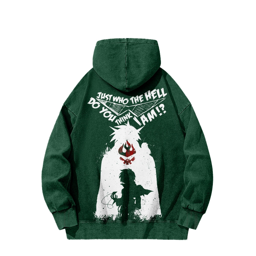 Gurren lagann Tengen Toppa Casual Washed Hoodie 2508025924