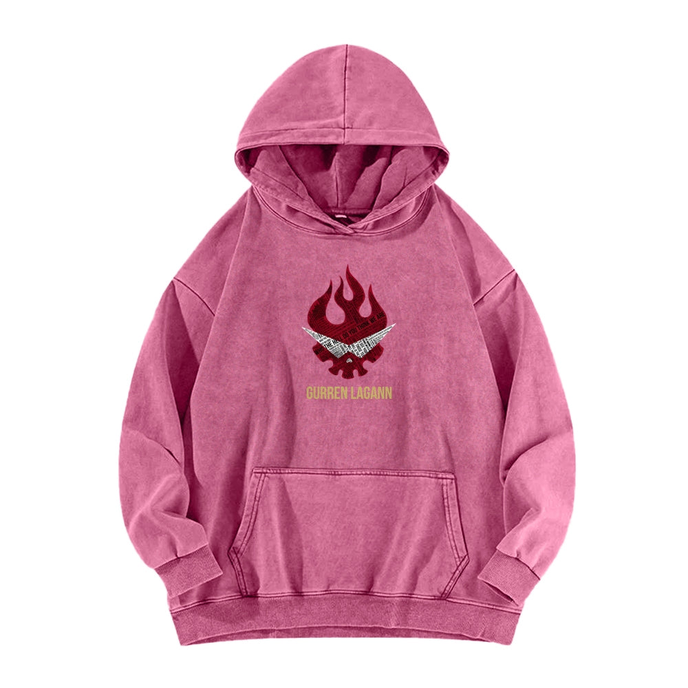 Gurren lagann Tengen Toppa Casual Washed Hoodie 2508025924