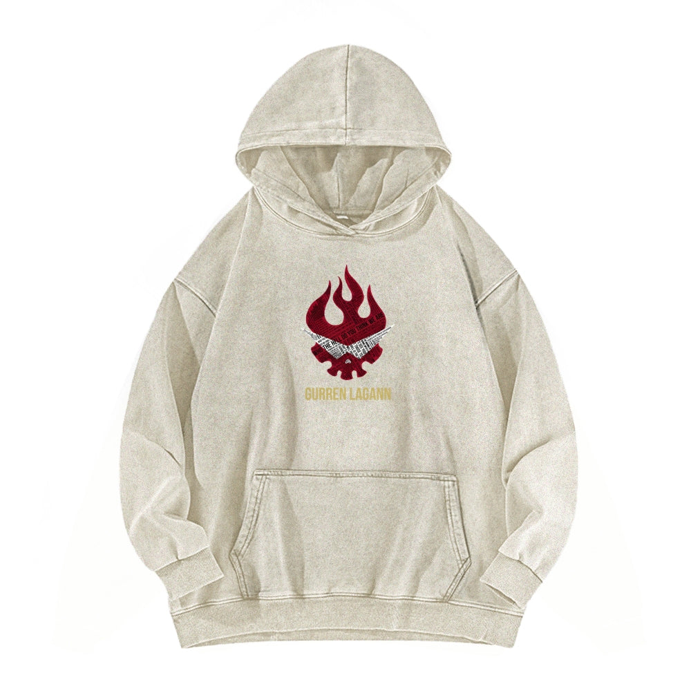Gurren lagann Tengen Toppa Casual Washed Hoodie 2508025924