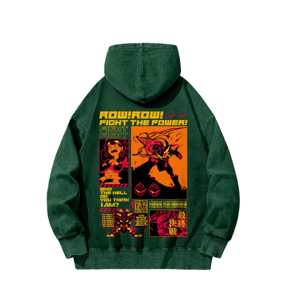 Gurren lagann Tengen Toppa Casual Washed Hoodie 2508025929