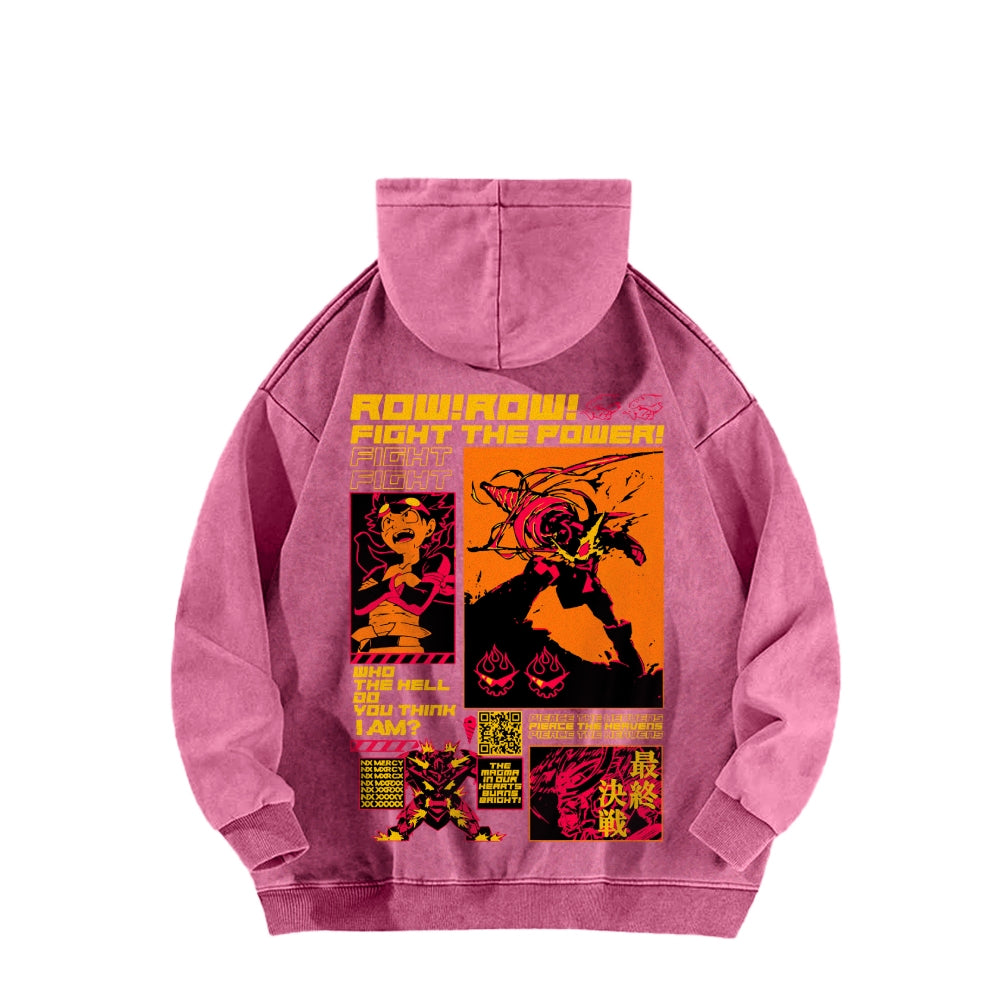 Gurren lagann Tengen Toppa Casual Washed Hoodie 2508025929