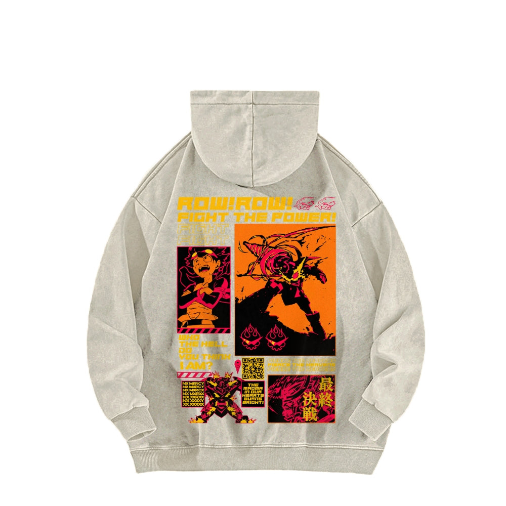 Gurren lagann Tengen Toppa Casual Washed Hoodie 2508025929