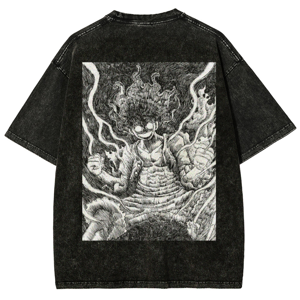 One Piece Luffy Unisex Fit Washed T-Shirt 2509003511