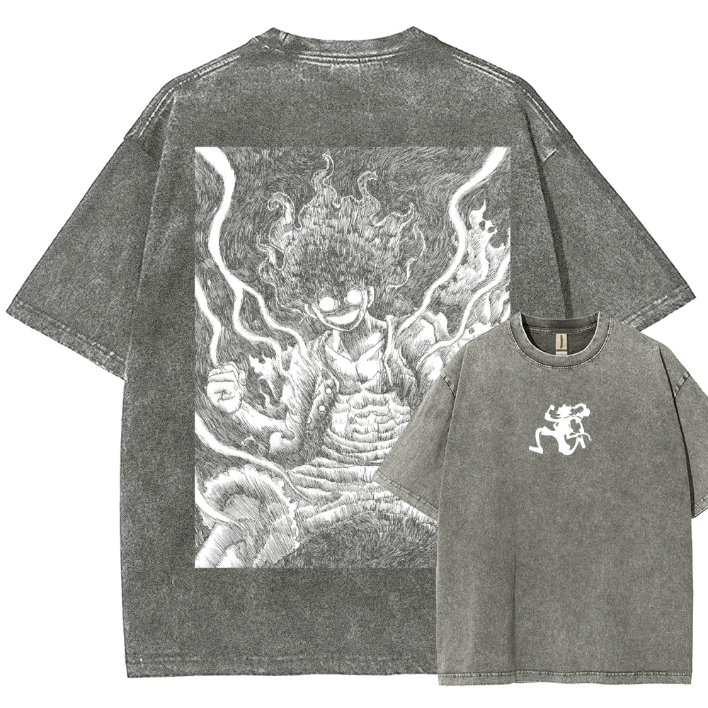 One Piece Luffy Unisex Fit Washed T-Shirt 2509003511