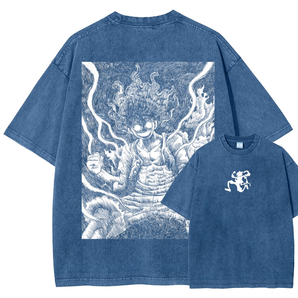 One Piece Luffy Unisex Fit Washed T-Shirt 2509003511