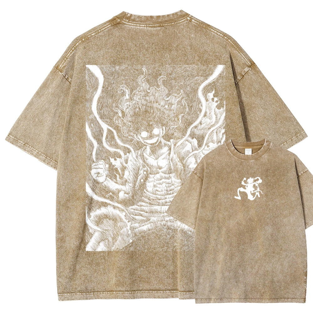 One Piece Luffy Unisex Fit Washed T-Shirt 2509003511